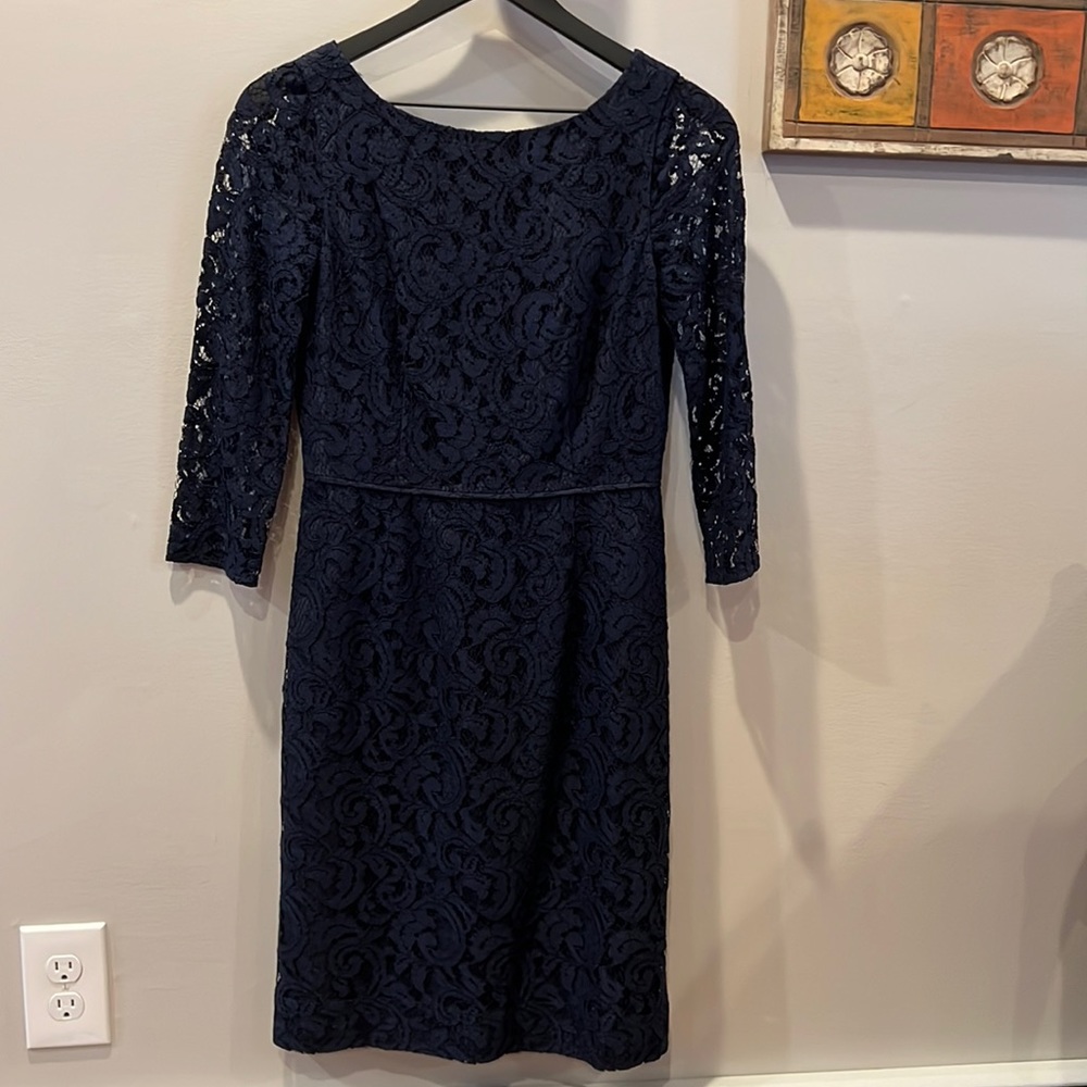 Size 2 Jcrew navy lace dress